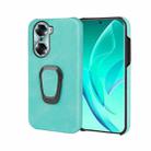 For Honor 60 Ring Holder PU Phone Case(Mint Green) - 1