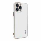 For iPhone 12 Pro ENKAY Plated Gold Edge TPU Case(White) - 1