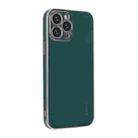 For iPhone 12 Pro Max ENKAY Plated Gold Edge TPU Case(Dark Green) - 1