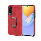 Ring Holder PU Phone Case For vivo Y31 / Y51 2020 Indian(Red) - 1