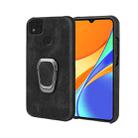 Ring Holder PU Phone Case For Xiaomi Redmi 9C / 9 Indian  / 9C NFC / Poco C3(Black) - 1