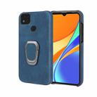 Ring Holder PU Phone Case For Xiaomi Redmi 9C / 9 Indian  / 9C NFC / Poco C3(Blue) - 1