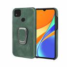 Ring Holder PU Phone Case For Xiaomi Redmi 9C / 9 Indian  / 9C NFC / Poco C3(Dark Green) - 1