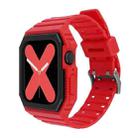 Silicone Strap with Case For Apple Watch Series 9&8&7 41mm / SE 3&SE 2&6&SE&5&4 40mm / 3&2&1 38mm(Red) - 1