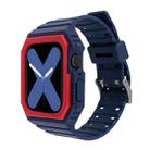 Silicone Strap with Case For Apple Watch Series 9&8&7 41mm / SE 3&SE 2&6&SE&5&4 40mm / 3&2&1 38mm(Blue+Red) - 1