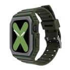 Silicone Strap with Case For Apple Watch Series 8&7 45mm / SE 2&6&SE&5&4 44mm / 3&2&1 42mm(Amy Green) - 1