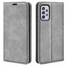 For Samsung Galaxy A73 5G Retro-skin Magnetic Suction Leather Case(Grey) - 1