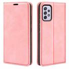 For Samsung Galaxy A73 5G Retro-skin Magnetic Suction Leather Case(Pink) - 1