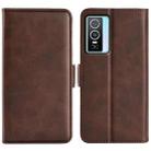 For vivo Y76 5G / Y76S 5G / Y74S Dual-side Magnetic Buckle Leather Case(Brown) - 1