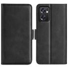 For OPPO Reno7 SE 5G Dual-side Magnetic Buckle Leather Case(Black) - 1