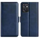 For OPPO Reno7 SE 5G Dual-side Magnetic Buckle Leather Case(Dark Blue) - 1