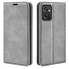 For OPPO Reno7 SE 5G Retro-skin Magnetic Suction Leather Case(Grey) - 1