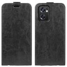 For OPPO Reno7 SE 5G R64 Texture Vertical Flip Leather Case(Black) - 1