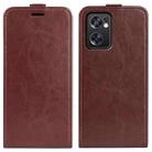 For OPPO Reno7 SE 5G R64 Texture Vertical Flip Leather Case(Brown) - 1