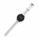 For Samsung Galaxy Watch4 44mm Silicone Hollowed-Out Printed Watch Band(White) - 1