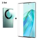 For Honor X9A / Magic5 Lite 2pcs ENKAY 3D Hot Bending Edge Glue Tempered Glass Full Film with Lens Film - 1