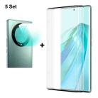 For Honor X9A / Magic5 Lite 5pcs ENKAY 3D Hot Bending Edge Glue Tempered Glass Full Film with Lens Film - 1