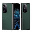 For OPPO Find N Folding Leather + PC All-Inclusive Phone Case(Green Cross Pattern) - 1