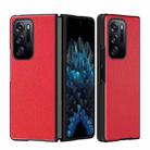 For OPPO Find N Folding Leather + PC All-Inclusive Phone Case(Red Litchi Pattern) - 1