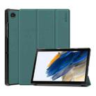 For Samsung Galaxy Tab A8 10.5 2021 ENKAY Custer Texture Leather Smart Tablet Case(Dark Green) - 1