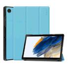 For Samsung Galaxy Tab A8 10.5 2021 ENKAY Custer Texture Leather Smart Tablet Case(Light Blue) - 1