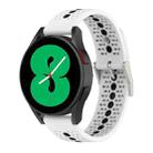 For Samsung Galaxy Watch4 44mm Two-Color Silicone Breathable Watch Band(White+Black) - 1