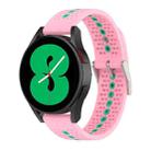 For Samsung Galaxy Watch4 44mm Two-Color Silicone Breathable Watch Band(Pink+Water Duck) - 1