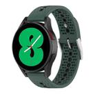 For Samsung Galaxy Watch4 44mm Two-Color Silicone Breathable Watch Band(Olive Green + Black) - 1