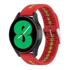 For Samsung Galaxy Watch4 44mm Two-Color Silicone Breathable Watch Band(Red+Green) - 1