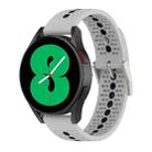 For Samsung Galaxy Watch4 44mm Two-Color Silicone Breathable Watch Band(Grey+Black) - 1