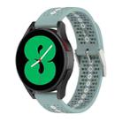 For Samsung Galaxy Watch4 44mm Two-Color Silicone Breathable Watch Band(Rock Cyan + White) - 1