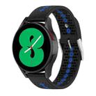 For Samsung Galaxy Watch4 40mm Two-Color Silicone Breathable Watch Band(Black+Blue) - 1