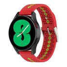 For Samsung Galaxy Watch4 40mm Two-Color Silicone Breathable Watch Band(Red+Green) - 1