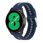 For Samsung Galaxy Watch4 40mm Two-Color Silicone Breathable Watch Band(Midnight Blue + Grey) - 1