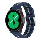 For Samsung Galaxy Watch 4 Classic 46mm Two-Color Silicone Breathable Watch Band(Midnight Blue + Grey) - 1