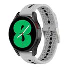 For Samsung Galaxy Watch 42mm Two-Color Silicone Breathable Watch Band(Grey+Black) - 1