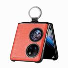 For Huawei P50 Pocket Litchi Pattern Ring Buckle Folding Phone Case(Orange) - 3