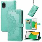 For Samsung Galaxy A03 Core Mandala Flower Embossed Flip Leather Phone Case(Green) - 1