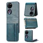 For Huawei P50 Pocket Wallet Card Folding Phone Case(Blue) - 1