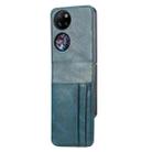 For Huawei P50 Pocket Wallet Card Folding Phone Case(Blue) - 2