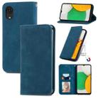 For Samsung Galaxy A03 Core Retro Skin Feel Magnetic Leather Phone Case(Blue) - 1