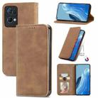 For OPPO Reno7 Pro 5G Retro Skin Feel Magnetic Flip Leather Case(Brown) - 1