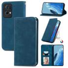 For OPPO Reno7 Pro 5G Retro Skin Feel Magnetic Flip Leather Case(Blue) - 1