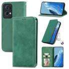 For OPPO Reno7 Pro 5G Retro Skin Feel Magnetic Flip Leather Case(Green) - 1