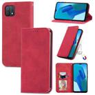 For OPPO A16K Retro Skin Feel Magnetic Flip Leather Case(Red) - 1