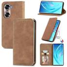 For  Honor 60 Retro Skin Feel Magnetic Horizontal Flip Leather Phone Case(Brown) - 1