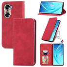 For  Honor 60 Retro Skin Feel Magnetic Horizontal Flip Leather Phone Case(Red) - 1