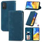 For Honor X10 Max 5G Retro Skin Feel Magnetic Horizontal Flip Leather Phone Case(Blue) - 1