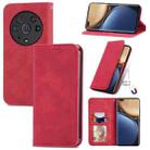 For Honor Magic3 Pro Retro Skin Feel Magnetic Horizontal Flip Leather Phone Case(Red) - 1