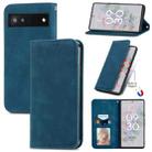 For Google Pixel 6a Retro Skin Feel Magnetic Horizontal Flip Leather Phone Case(Blue) - 1